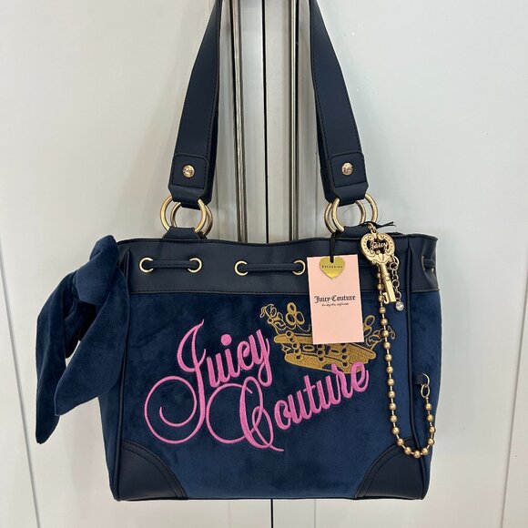 Juicy Couture The Key to Juicy Large Tote Handbag Regal Blue NWT - Picture 1 of 8